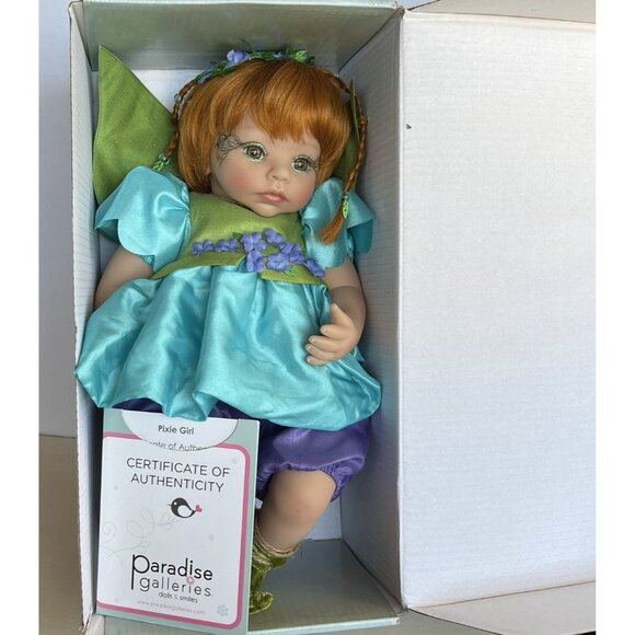 Paradise Galleries PIXIE GIRL DOLL Fairy Reborn RED HEAD 18" Vinyl Cloth COA - Picture 3 of 16